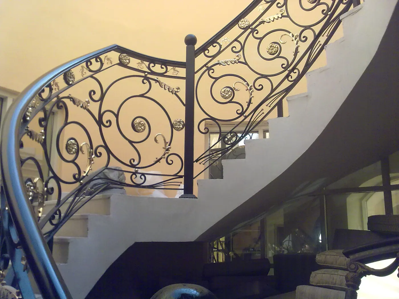 Architectural staircase metal and glass work 8