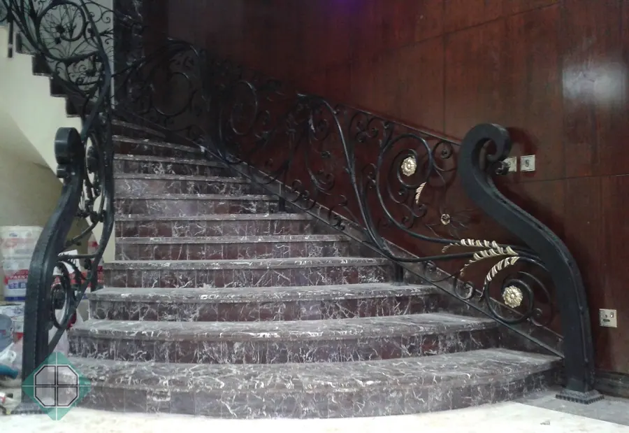 Architectural staircase metal and glass work 12